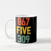 867 Five 309 Retro Music Number Funny 80s Throwbac コーヒーマグカップ (左)