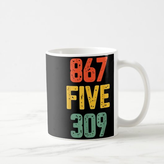 867 Five 309 Retro Music Number Funny 80s Throwbac コーヒーマグカップ (右)