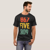 867 Five 309 Retro Music Number Funny 80s Throwbac Tシャツ (正面フル)