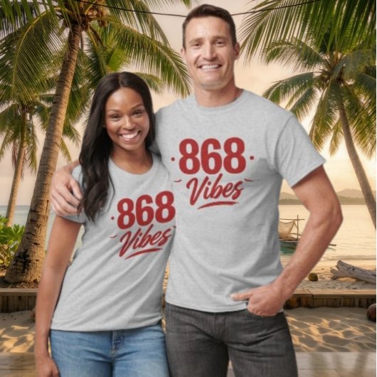 868のVIBES - 赤いテキスト Tシャツ
