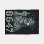 86 47アンチおもしろいトランプ8647アンチトランプL像 フリースブランケット (正面(横))