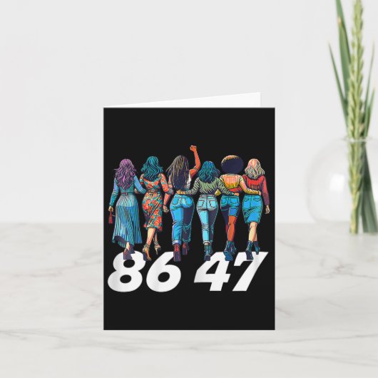 86 47アンチトランプおもしろいウォメンズガールズレトロ8647フロロ カード (正面)