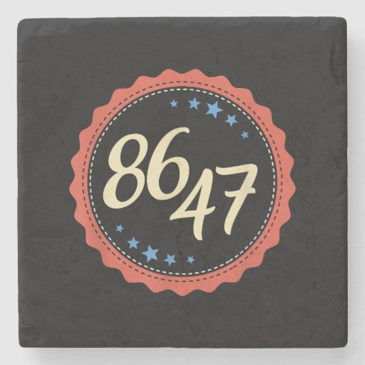 86 47アンチトランプおもしろい ストーンコースター (正面)