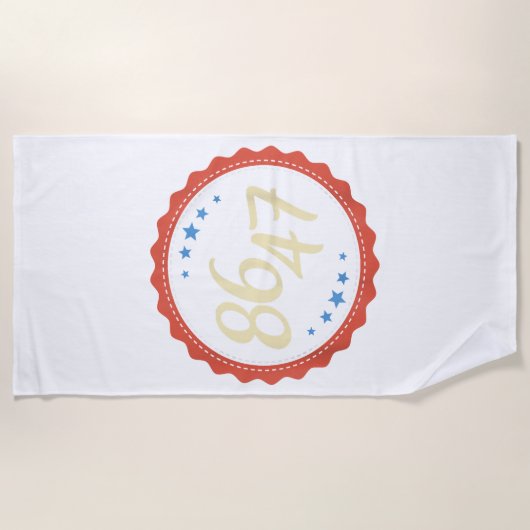 86 47アンチトランプおもしろい ビーチタオル (正面)