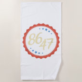 86 47アンチトランプおもしろい ビーチタオル (正面)