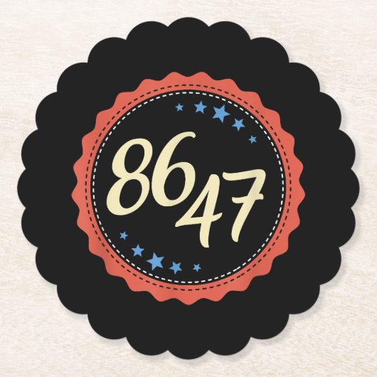 86 47アンチトランプおもしろい ペーパーコースター (正面)