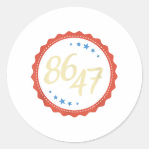 86 47アンチトランプおもしろい ラウンドシール