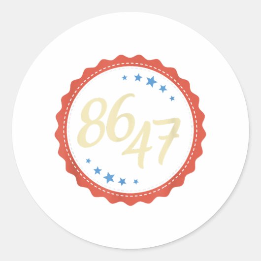 86 47アンチトランプおもしろい ラウンドシール (正面)