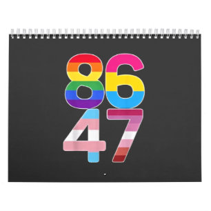 86 47アンチトランプおもしろいLGBTQプライド月ギフト カレンダー