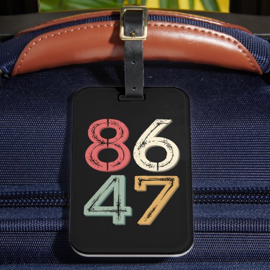 86 47アンチトランプヴィンテージ80sレトロスタイル ラゲッジタグ (正面インサイチュ2)
