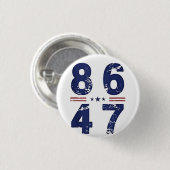 86 47アンチトランプ8647レトロヴィンテージスタイル 缶バッジ (正面&裏面)