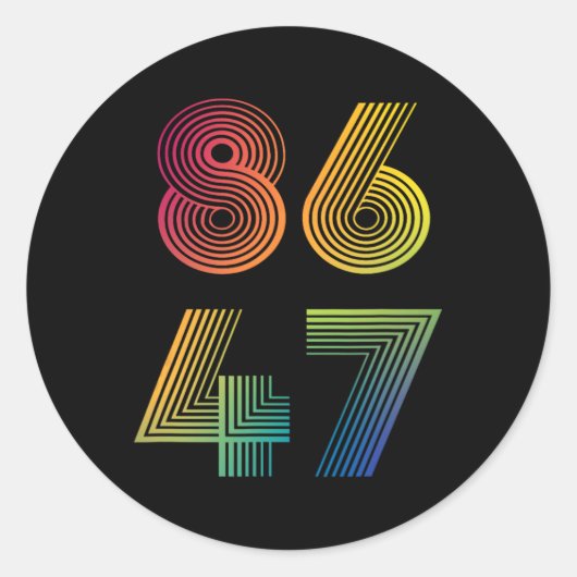 86 47アンチトランプ8647 Infach 47アンチトランプ大統領 ラウンドシール (正面)