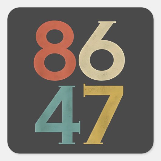 86 47ダンプトランプクールレトロアンチ – トランプ スクエアシール (正面)