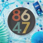 86 47ダンプトランプクールレトロアンチ – トランプ ペーパープレート (パーティー)