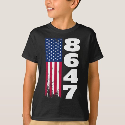 86 47 8647 微妙な反トランプ1 Tシャツ (正面)