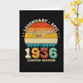 86 Year Old Awesome Since 1936 86th Birthday Gift カード (黄色い花)