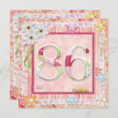 86thバースデーパーティースクラップブック作りスタイル 招待状 (正面/裏面)