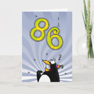 86th誕生日ペンギンサプライズカード カード