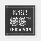 86th Birthday Party:アールデコスタイル+名前をカスタムする スタンダードランチョンナプキン (正面)