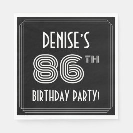 86th Birthday Party:アールデコスタイル+名前をカスタムする スタンダードランチョンナプキン