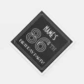 86th Birthday Party:アールデコスタイル+名前をカスタムする スタンダードランチョンナプキン (角)