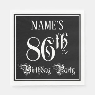 86th Birthday Party – スクリプファンシート+名前をカスタムする スタンダードランチョンナプキン