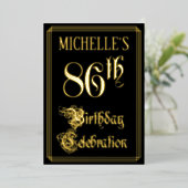 86th Birthday Party – スクリプファンシート&名前をカスタムする 箔招待状 (立ち正面)