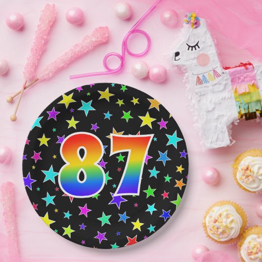 87イベントはっきりした:,おもしろい, カラフル Rainbow 87 ペーパープレート (パーティー)