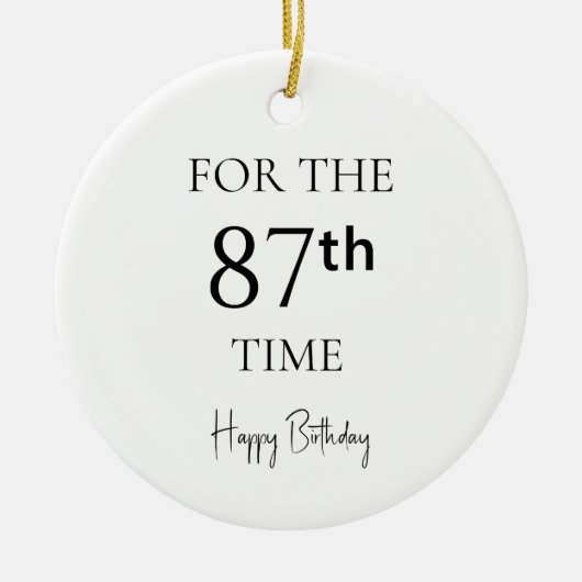 87回目のお誕生日おめでとう セラミックオーナメント (正面)