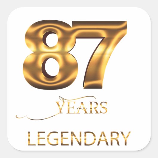 87年の伝説のステッカー スクエアシール (正面)