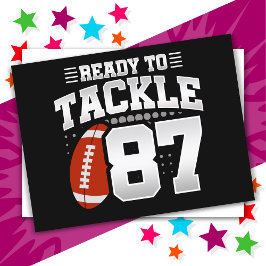 87歳のタックルフットボールパーティー 87歳の誕生日 ポストカード