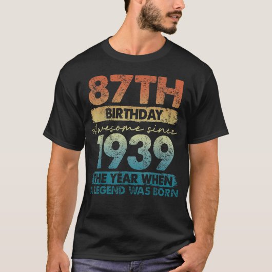 87歳のヴィンテージ1939限定版 87th tシャツ (正面)