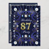 87歳の誕生日パーティー招待状と宝石の塊 招待状 (正面/裏面)
