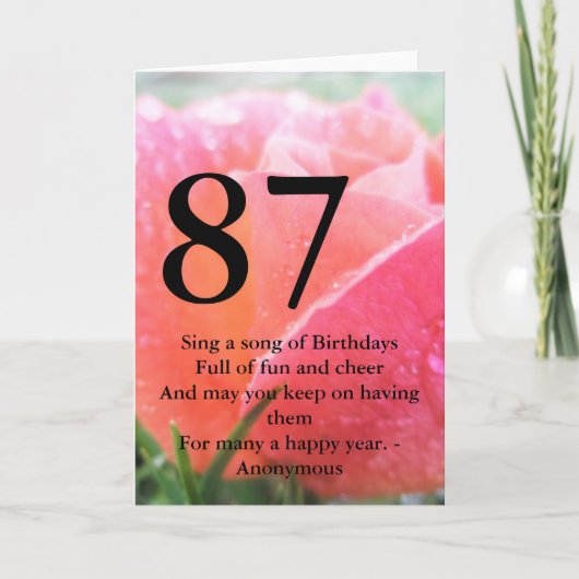 87歳の誕生日 カード (正面)
