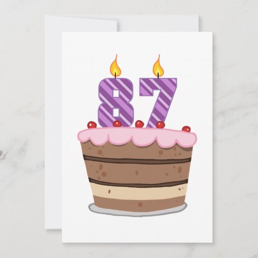 87歳オンお誕生日ケーキ カード (正面)