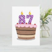 87歳オンお誕生日ケーキ カード (スタンド正面)