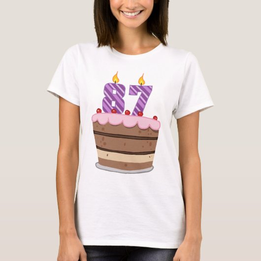 87歳オンお誕生日ケーキ Tシャツ (正面)