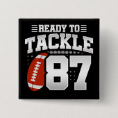 87歳タックルサッカーパーティー87誕生日 缶バッジ (正面)