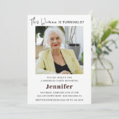 87歳モダンの誕生日招待状の写真 招待状 (スタンド正面)