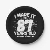 87歳皮肉ミームおもしろい87誕生日 ペーパープレート (正面)