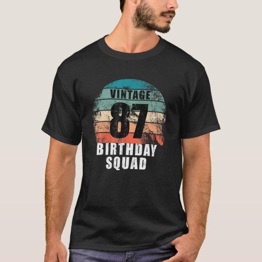 87歳誕生日分隊ヴィンテージ87th誕生日Pa Tシャツ (正面)