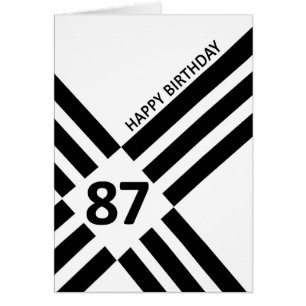 87番目の対角線ブラックラインデザイン誕生日