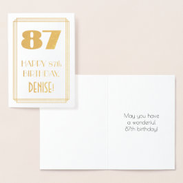 87番目の誕生日:インスパイアアールデコの外観"87" & Name 箔カード