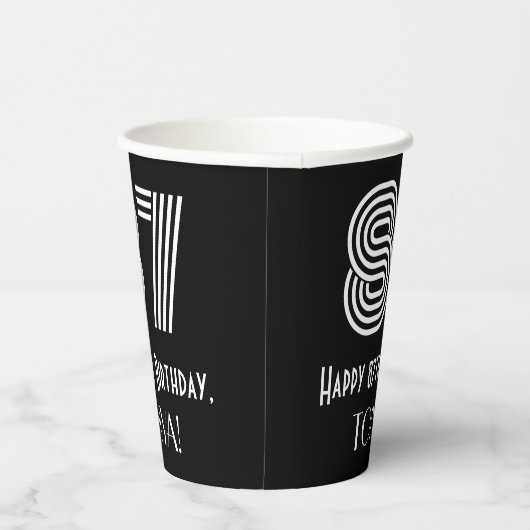 87番目の誕生日—インスパイアアールデコの検索:「87」 +名前 紙コップ (右)