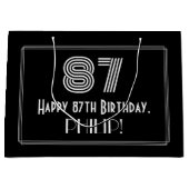 87番目の誕生日:インスパイアアールデコの「87」の外観と名前 ラージペーパーバッグ (正面)