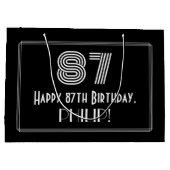 87番目の誕生日:インスパイアアールデコの「87」の外観と名前 ラージペーパーバッグ (裏面)