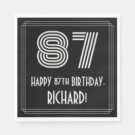 87番目の誕生日:インスパイアアールデコ検索"87" +名前 スタンダードランチョンナプキン