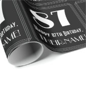 87番目の誕生日-インスパイアアールデコ検索"87",名前 ラッピングペーパー (ロールコーナー)