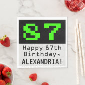 87番目の誕生日- Nerdy / オタク系のスタイル"87" & Name スタンダードランチョンナプキン (インサイチュ)