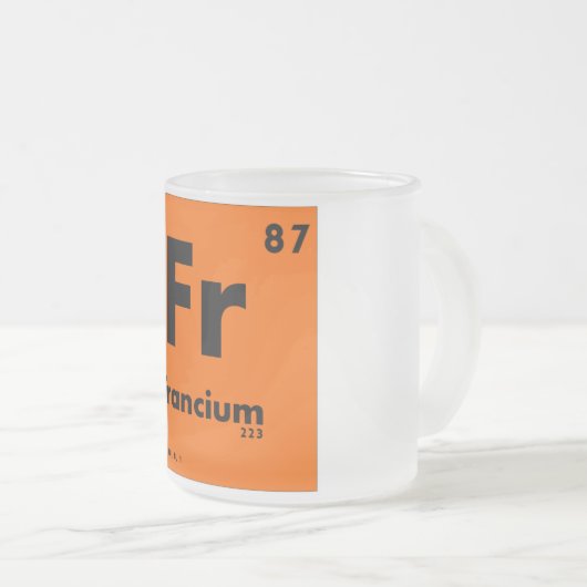 87要素のフランシウム|の周期表 フロストグラスマグカップ (正面右)